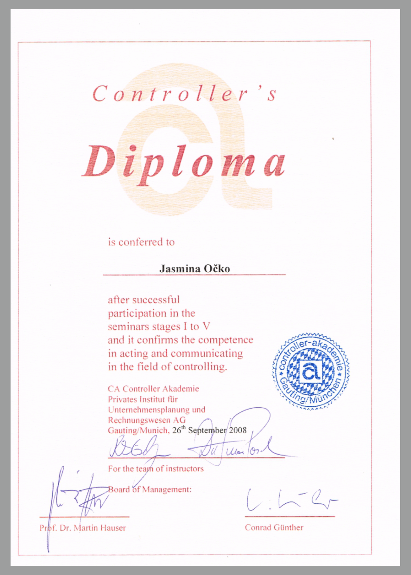 ca controllers diploma